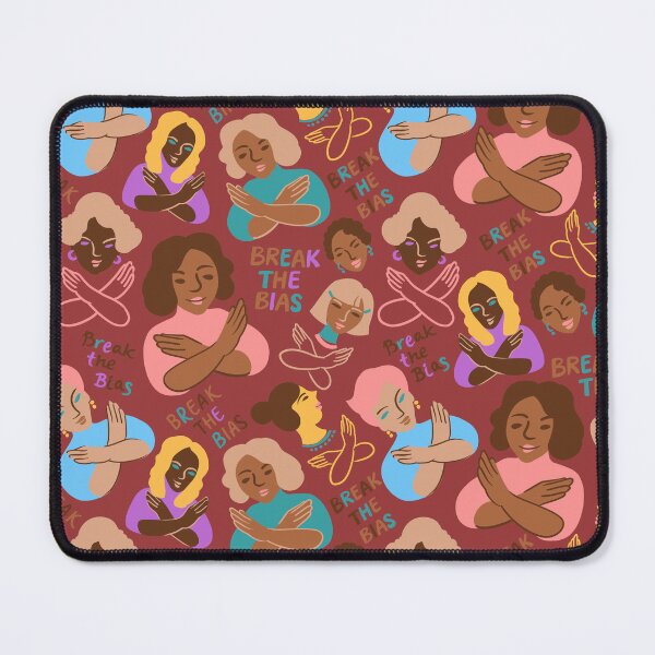 Item preview, Break The Bias! seamless pattern on dark red - IWD 2022 designed and sold by Irina Ivanova.