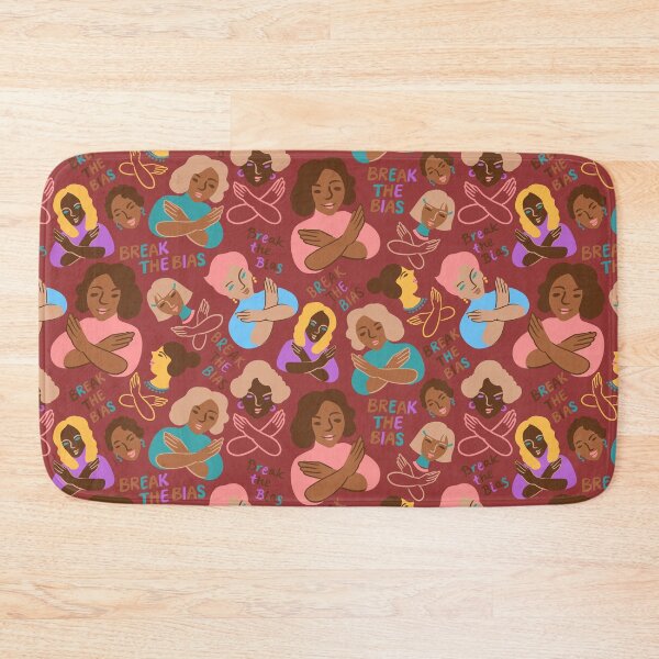 Item preview, Break The Bias! seamless pattern on dark red - IWD 2022 designed and sold by Irina Ivanova.