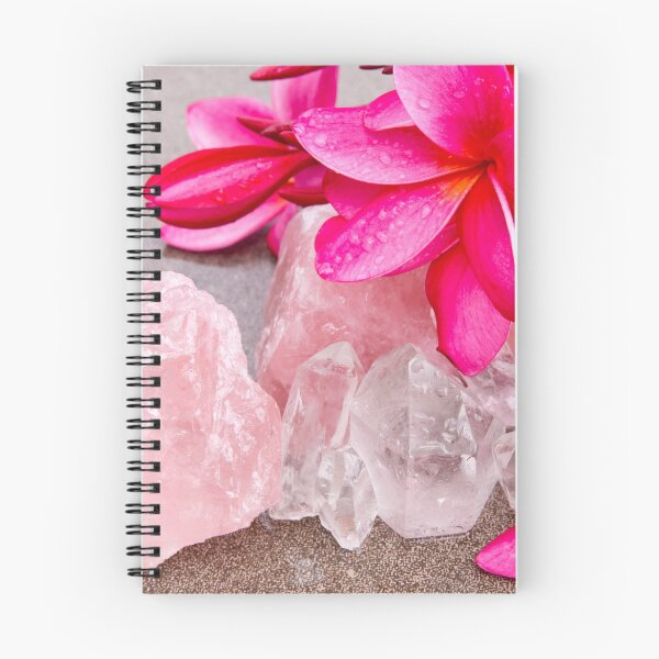 Item preview, Pink Frangipani with Rose and Clear Quartz crystal designed and sold by Athena Milonas.