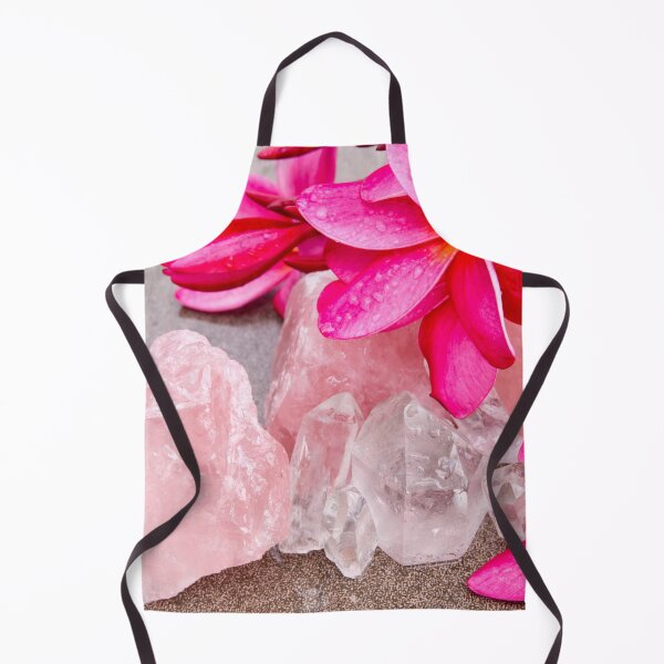 Item preview, Pink Frangipani with Rose and Clear Quartz crystal designed and sold by Athena Milonas.