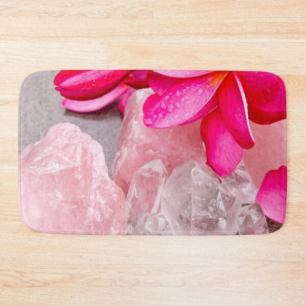 Item preview, Pink Frangipani with Rose and Clear Quartz crystal designed and sold by Athena Milonas.
