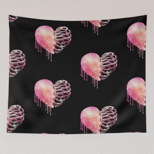 Item preview, Pink skeleton rib heart, Broken, heart, watercolor design, heart disease awareness designed and sold by Collagedream.