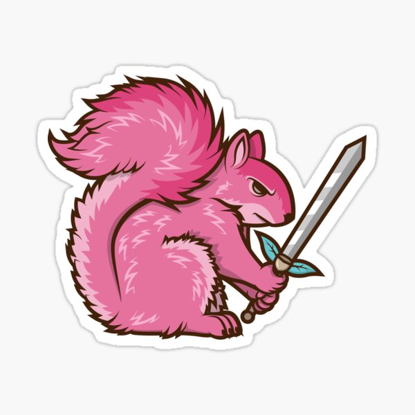 Lone Pink Squirrel Sticker for Sale by Jennifer Smith