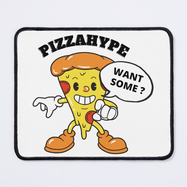 Item preview, Pizzahype | Want some pizza ? Cartoon pizza slice | White designed and sold by Nepaz-Designs.