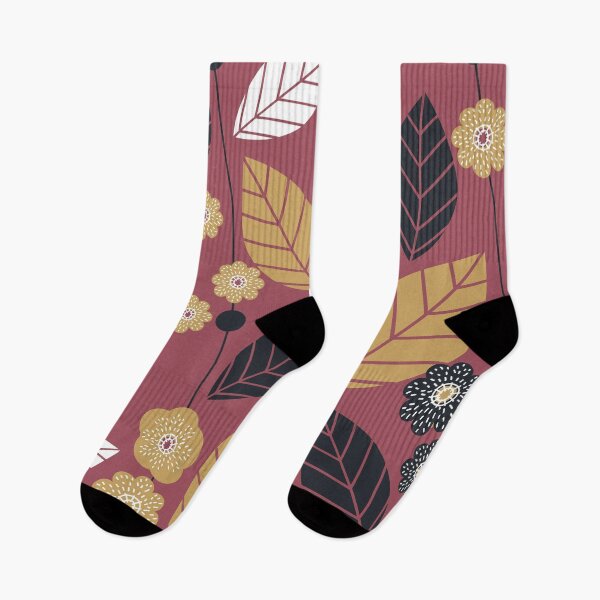 Item preview, Black Wine Red Mustard Saffron Leaves and flowers designed and sold by Lubo Lubenov.