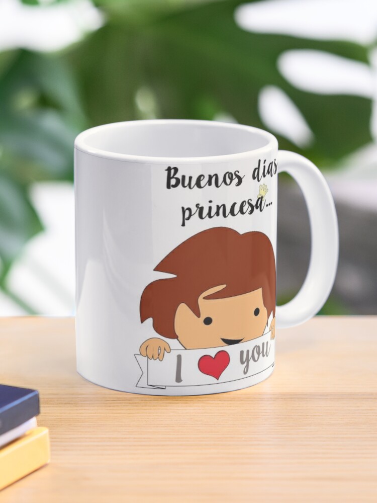 Taza de café «Buenos días princesa» de happypopcorns | Redbubble