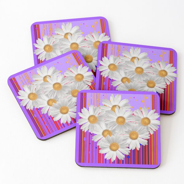 Item preview,  LILAC  COLOR WHITE SHASTA DAISIES MODERN ART PATTERNS   designed and sold by sharlesart.