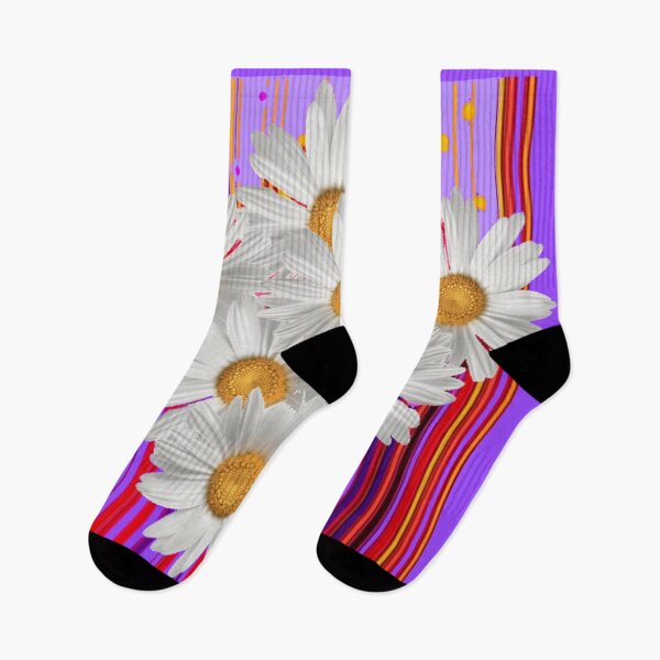 Item preview,  LILAC  COLOR WHITE SHASTA DAISIES MODERN ART PATTERNS   designed and sold by sharlesart.