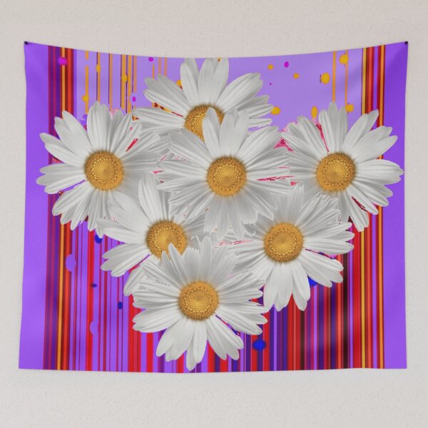 Item preview,  LILAC  COLOR WHITE SHASTA DAISIES MODERN ART PATTERNS   designed and sold by sharlesart.
