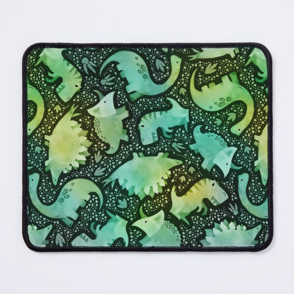 Item preview, Watercolor dinosaur green on black designed and sold by adenaJ.