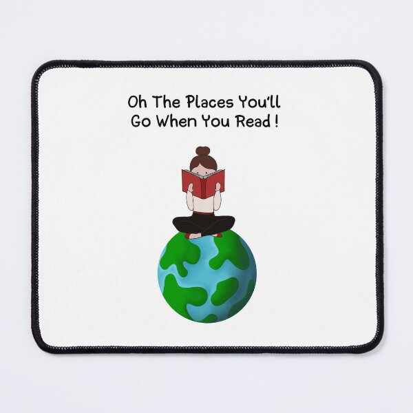 Item preview, Oh The Places You Can Go When You Read - girl sitting on the Earth reading a book  designed and sold by Fatamimosh.