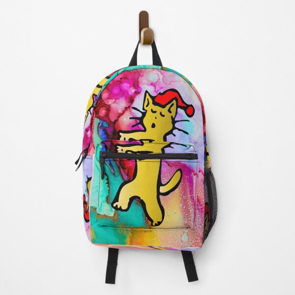 Item preview, into the mind of a sleepy cat with a purplish blue and green colorful abstract background designed and sold by XXgooddeedXX.