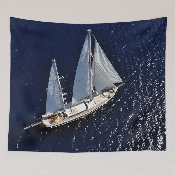 Item preview, Aerial photograph of luxury sailboat designed and sold by laikaincosmos.