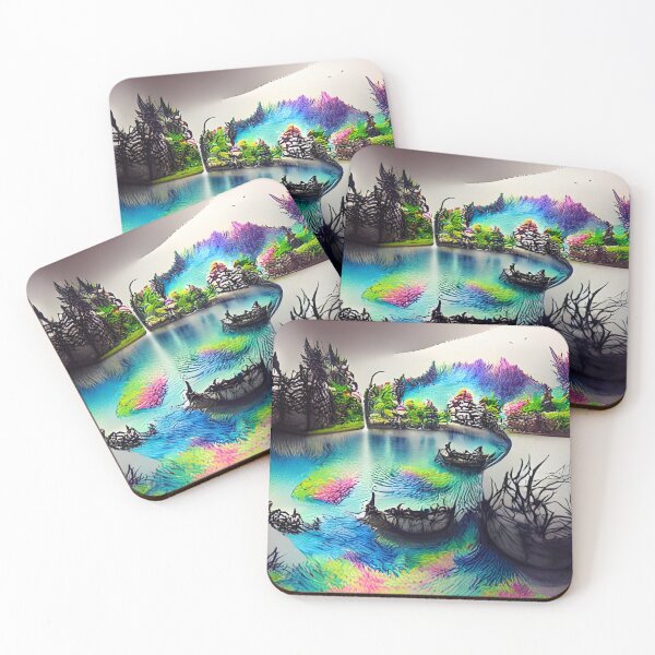 Item preview, AI Generated Art, Fantasy Lake designed and sold by ACC .