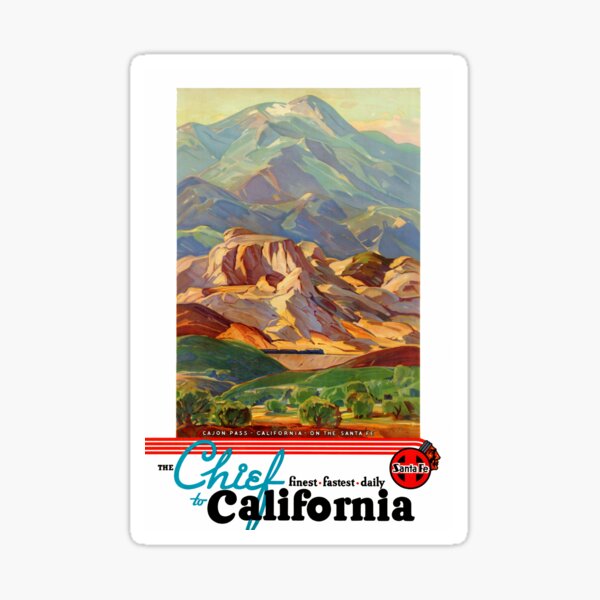 "California Restored Vintage Travel Poster" Sticker for Sale by