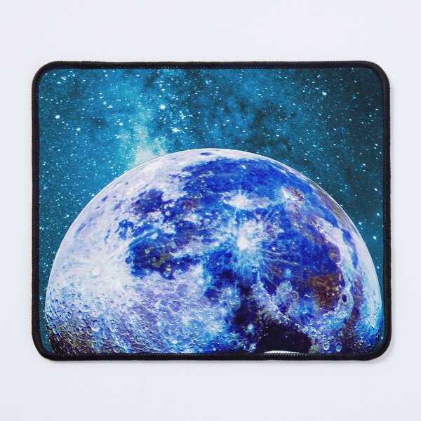 Item preview, Lonely man Walking in desert towards big blue surreal planet  designed and sold by Yasmine khalifa.