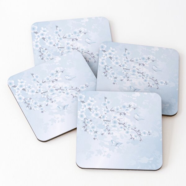 Item preview, Cherry Blossoms Blue Floral designed and sold by Nina Baydur.