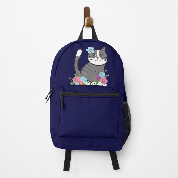 Item preview, kitten purring with flowers designed and sold by EMIPRINCESS.