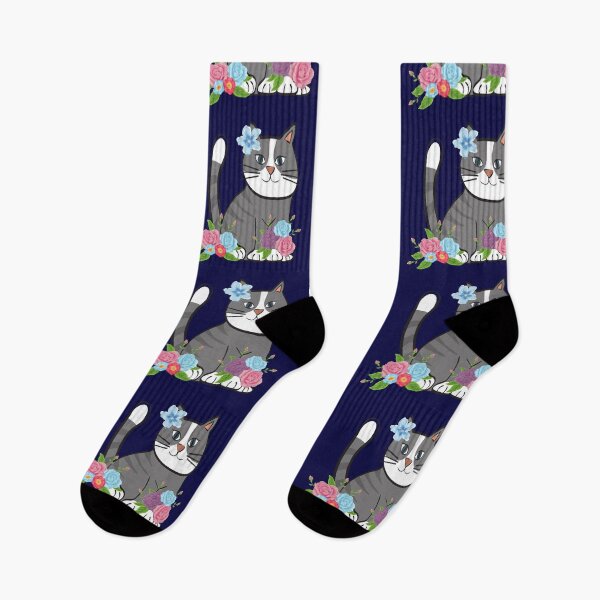 Item preview, kitten purring with flowers designed and sold by EMIPRINCESS.