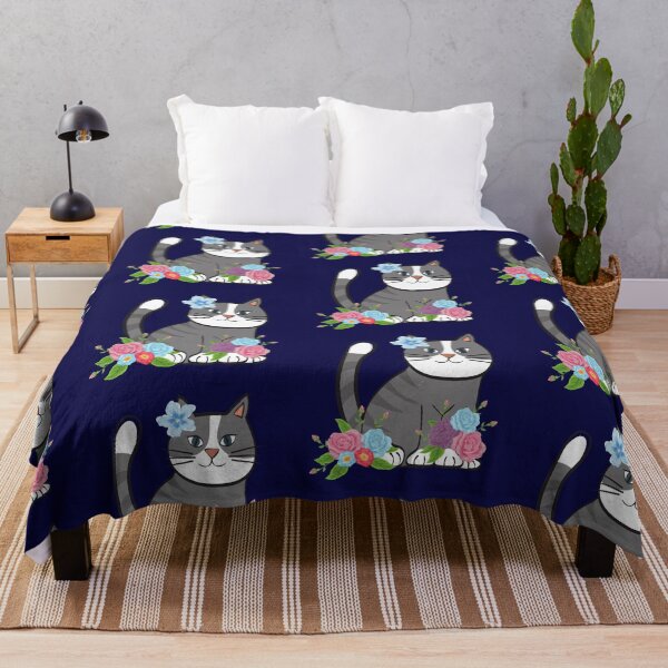 Item preview, kitten purring with flowers designed and sold by EMIPRINCESS.