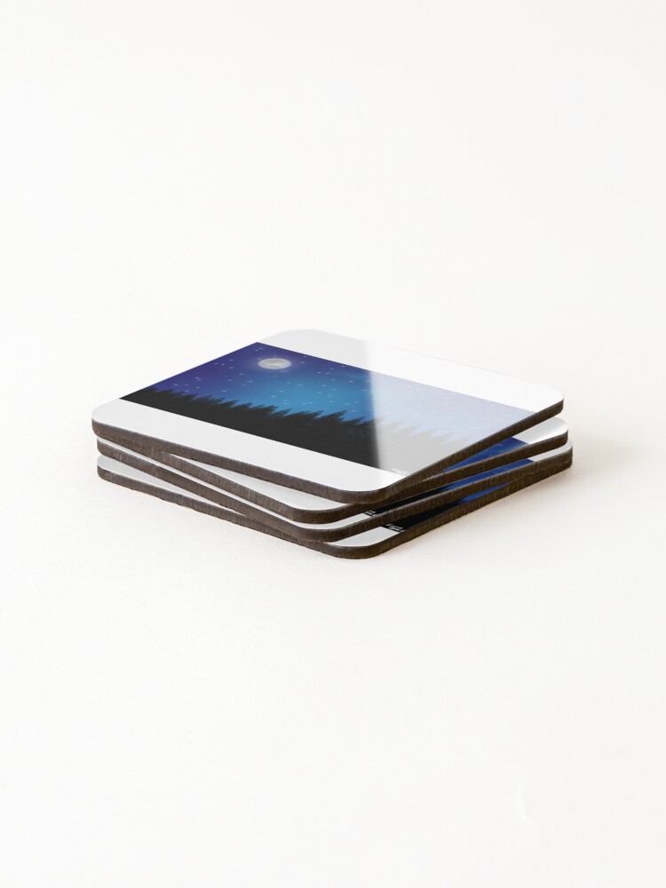 Thumbnail 4 of 5, Coasters (Set of 4), Full moon. designed and sold by LinLinKB.