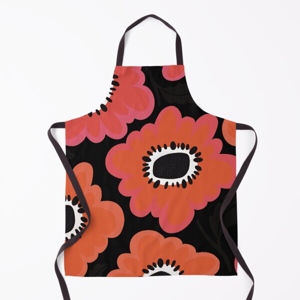 Aperçu de l'œuvre Motif joyeux flowerpower dans le style des années 1970, rose, noir, rouge créée et vendue par marina63.