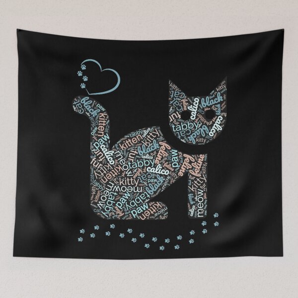 Item preview, Word Cloud Cat designed and sold by HappyLifeCreate.