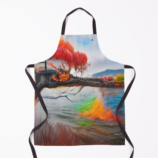 Item preview, AI Generated Art, Fire Tree over Lake in Autumn designed and sold by ACC .