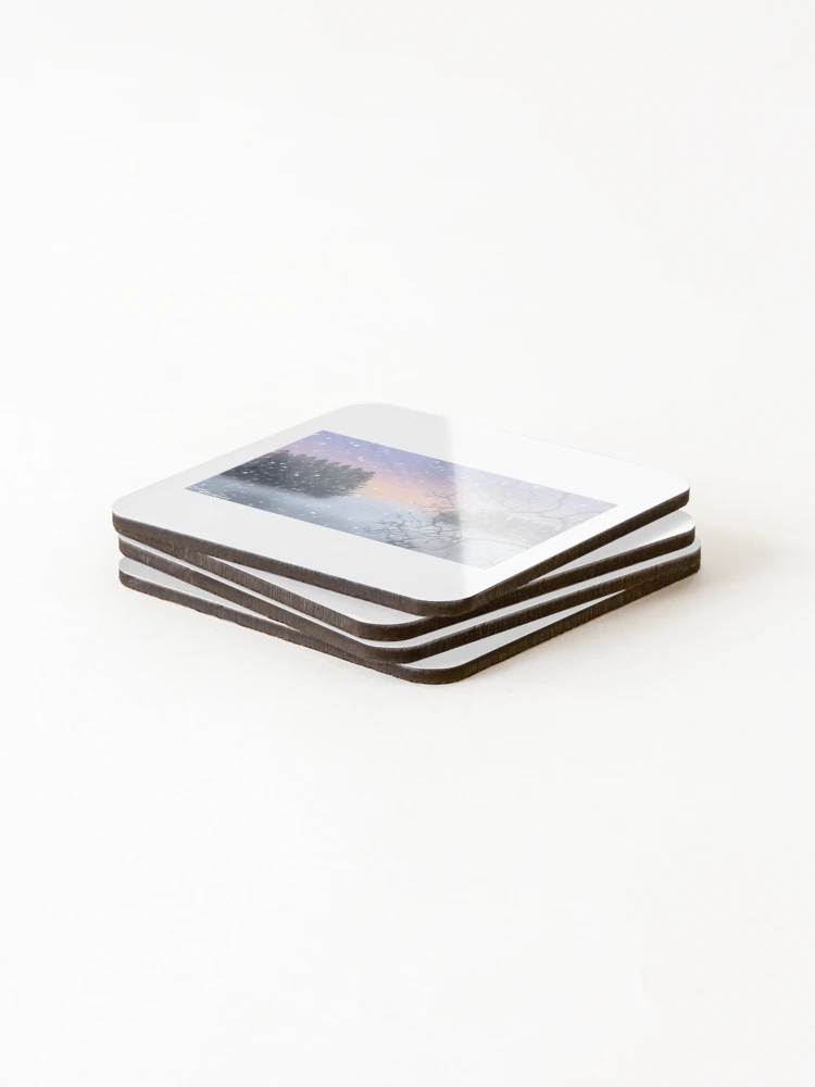 Thumbnail 4 of 5, Coasters (Set of 4), Snowy day. designed and sold by LinLinKB.