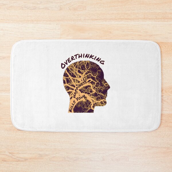 Item preview, warning overthinking kills your happiness - crazy head designed and sold by Topiest.