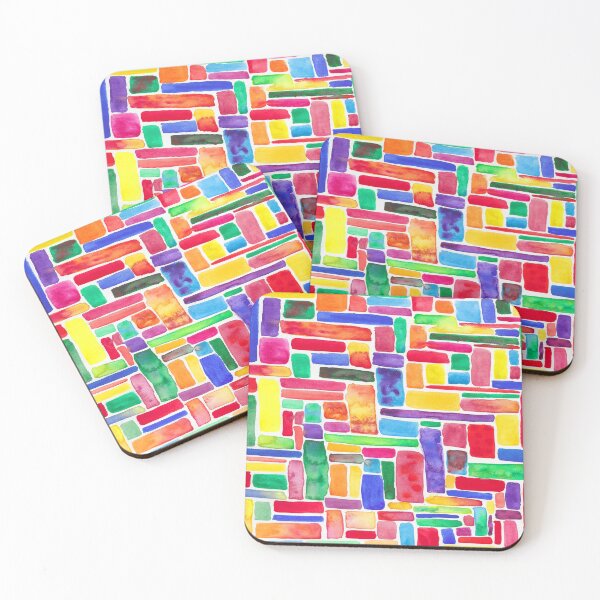 Item preview, Happy and bright Watercolor Rainbow Blocks designed and sold by KatieDiamondArt.