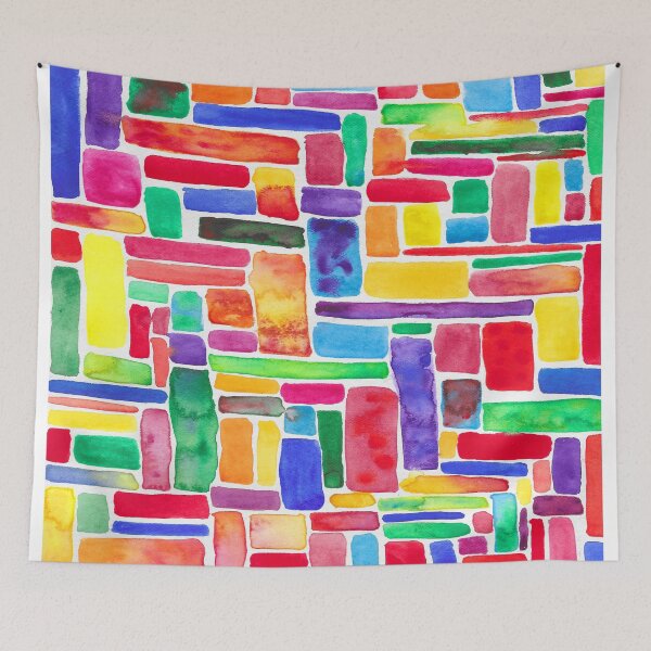 Item preview, Happy and bright Watercolor Rainbow Blocks designed and sold by KatieDiamondArt.