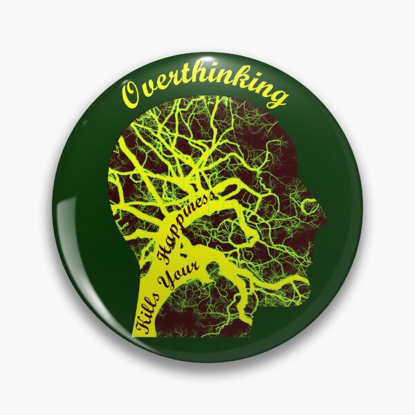 Item preview, warning overthinking kills your happiness - crazy head designed and sold by Topiest.