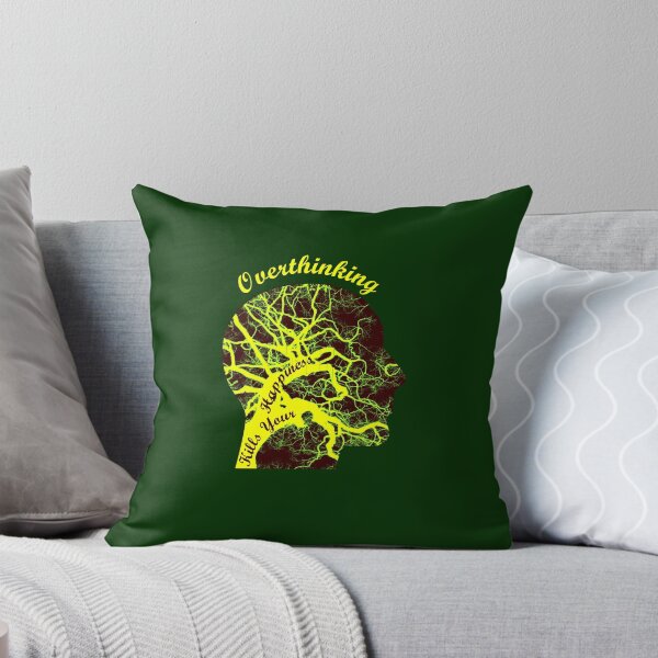 Item preview, warning overthinking kills your happiness - crazy head designed and sold by Topiest.
