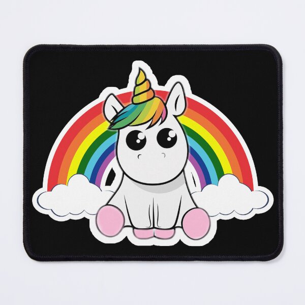 Item preview, Unicorn "My Love" with rainbow and clouds designed and sold by Zadshieli.