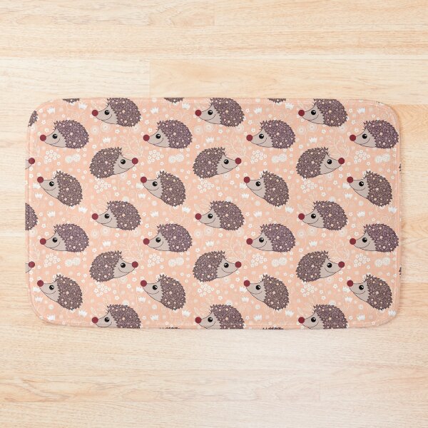 Item preview, Flowery hedgehogs on orange  designed and sold by QuirkyCraftz.