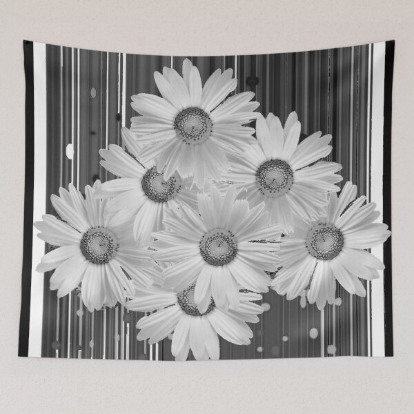 Item preview, SHASTA DAISIES BLACK & WHITE PATTERN ART designed and sold by sharlesart.