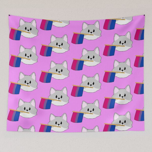 Item preview, Pride Cat - Bisexual Flag designed and sold by voltzandvoices.