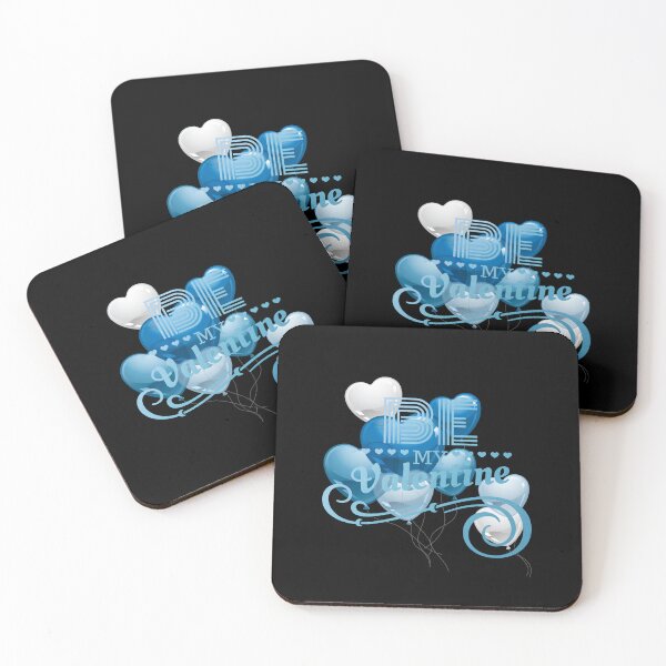 Item preview, “Be My Valentine” Balloon Love (Blue on Black) designed and sold by PawsitiveMum.