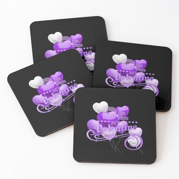 Item preview, “Be My Valentine” Balloon Love (Purple on Black) designed and sold by PawsitiveMum.