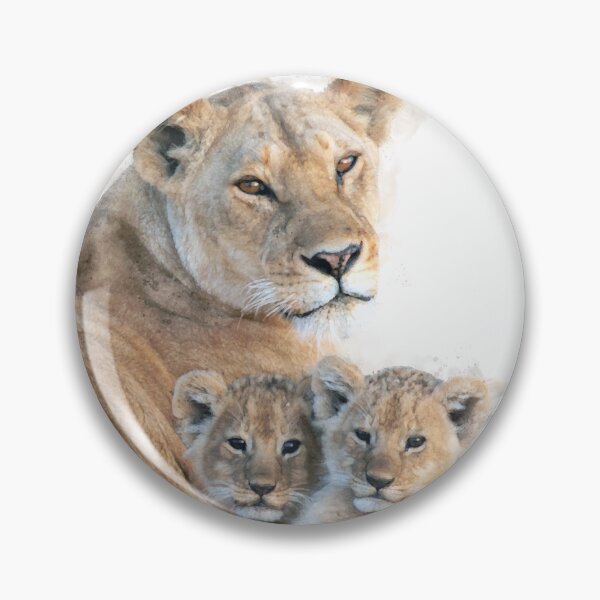 Item preview, Watercolour Lion and Cubs Artwork designed and sold by Typeglyphs.