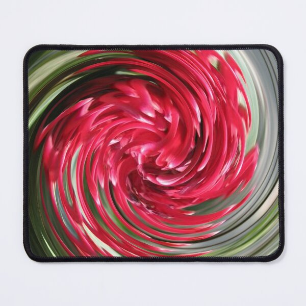 Item preview, Protea Whirl, Red hot chili, Twirl Red Green Black abstract flower art designed and sold by Oz64.