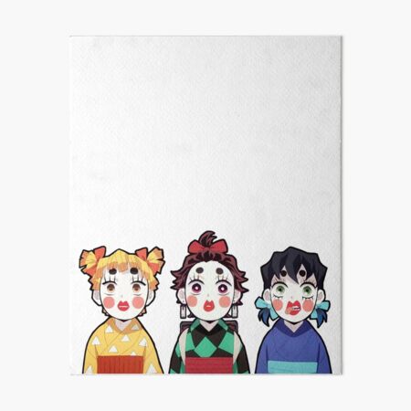 chibi demon slayer makeup up face   Art Board Print