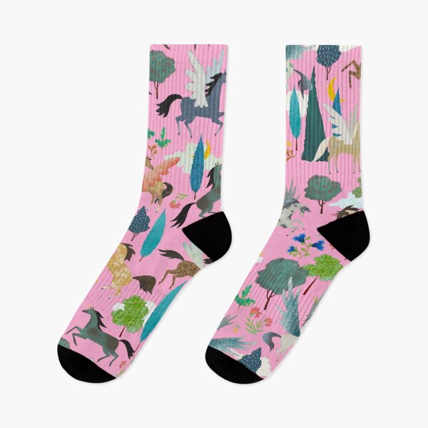 Item preview, Enchanted Unicorn Garden - pink background designed and sold by AMM550.