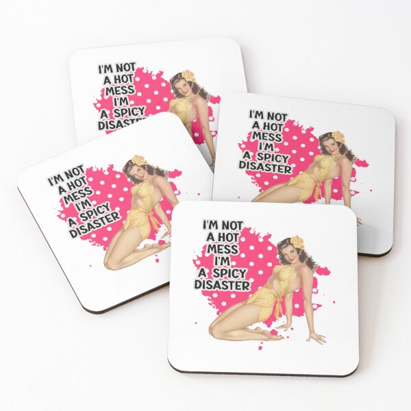 Item preview, I'm Not A Hot Mess I'm A Spicy Disaster Retro Housewife Humor designed and sold by adriana-holmes.