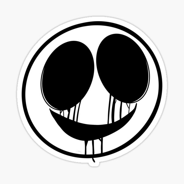 Creepy Smiley Face Sticker By Jazzybug Redbubble 9471