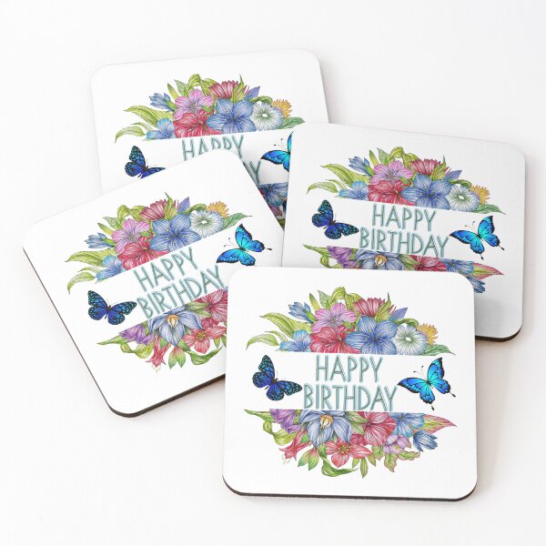 Item preview, Happy Birthday Vintage Flowers and Butterflies designed and sold by silviaol.