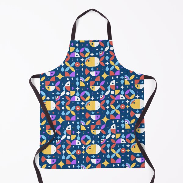 Item preview, Aquarium. Seamless geometric pattern with bright fishes in neo geo style designed and sold by Pearl67.