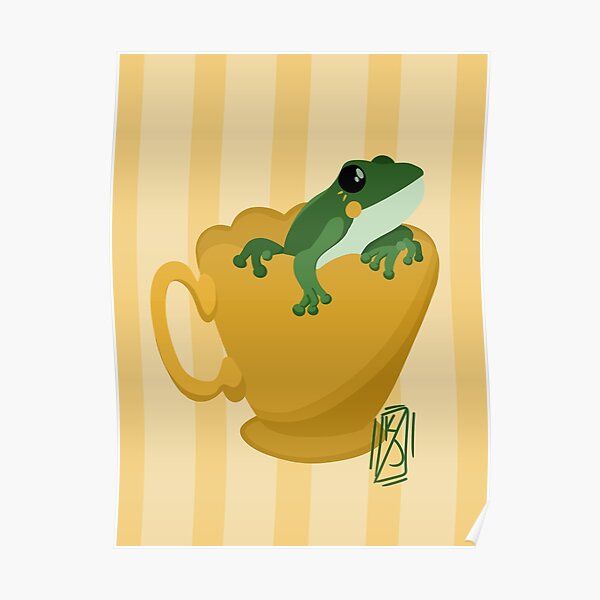 "Frogs and Teacups 3" Poster by sorioffantasy Redbubble