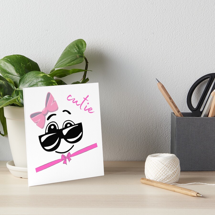 "cute pink ribbon emoji" Art Board Print by emojiss Redbubble